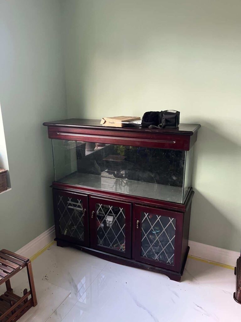 Fragile glass display cabinet protected and transported during a Maidenhead house removal